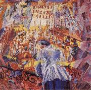 The Noise of the Street Enters the House Umberto Boccioni
